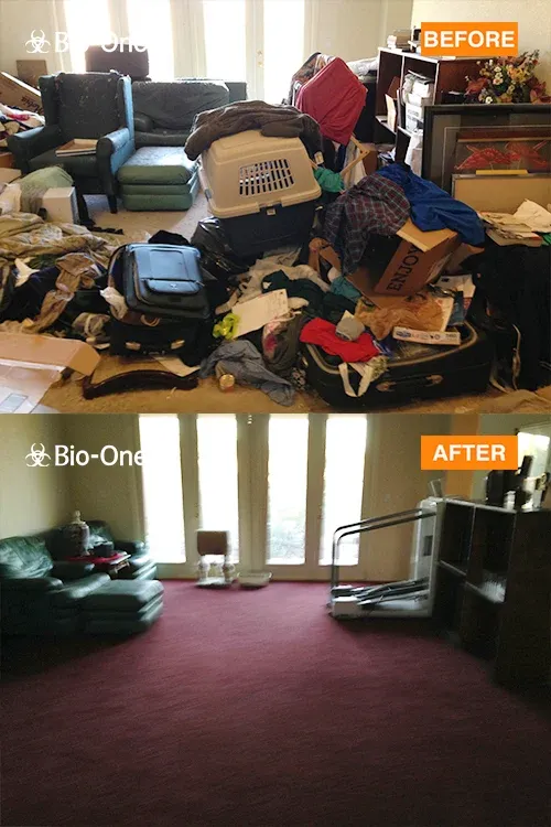 Before and after remediation photo