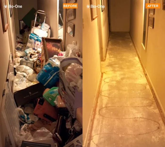 Before and after remediation photo